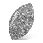 Silver (NOT Real) Glitter Print Rugby Ball