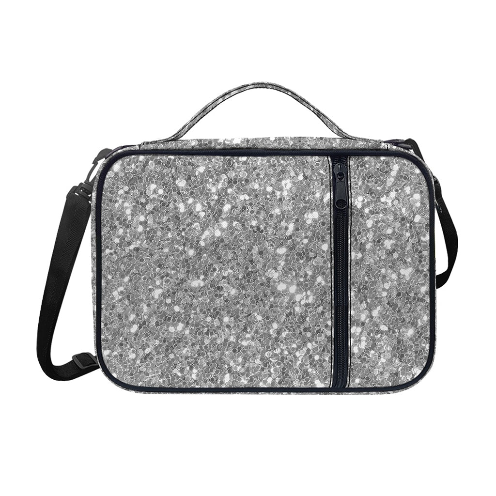 Silver (NOT Real) Glitter Print Shoulder Strap Bible Bag