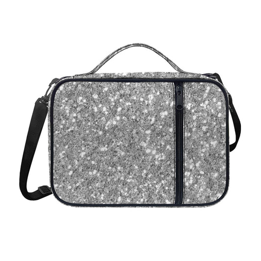 Silver (NOT Real) Glitter Print Shoulder Strap Bible Bag