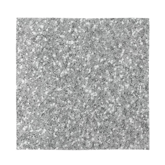 Silver (NOT Real) Glitter Print Silk Bandana