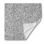 Silver (NOT Real) Glitter Print Silk Bandana