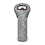 Silver (NOT Real) Glitter Print Single Neoprene Wine Tote
