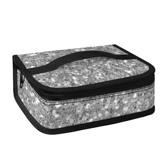 Silver (NOT Real) Glitter Print Small Lunch Bag