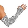Silver (NOT Real) Glitter Print Sun Protection Arm Sleeves