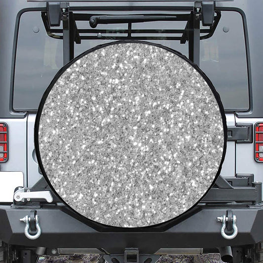 Silver (NOT Real) Glitter Print Tire Cover