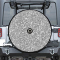 Silver (NOT Real) Glitter Print Tire Cover With Camera Hole