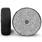 Silver (NOT Real) Glitter Print Tire Cover With Camera Hole