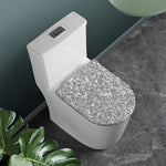 Silver (NOT Real) Glitter Print Toilet Lid Cover