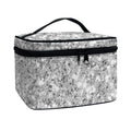 Silver (NOT Real) Glitter Print Travel Makeup Bag