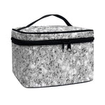 Silver (NOT Real) Glitter Print Travel Makeup Bag
