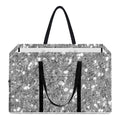 Silver (NOT Real) Glitter Print Utility Tote Bag