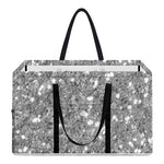 Silver (NOT Real) Glitter Print Utility Tote Bag