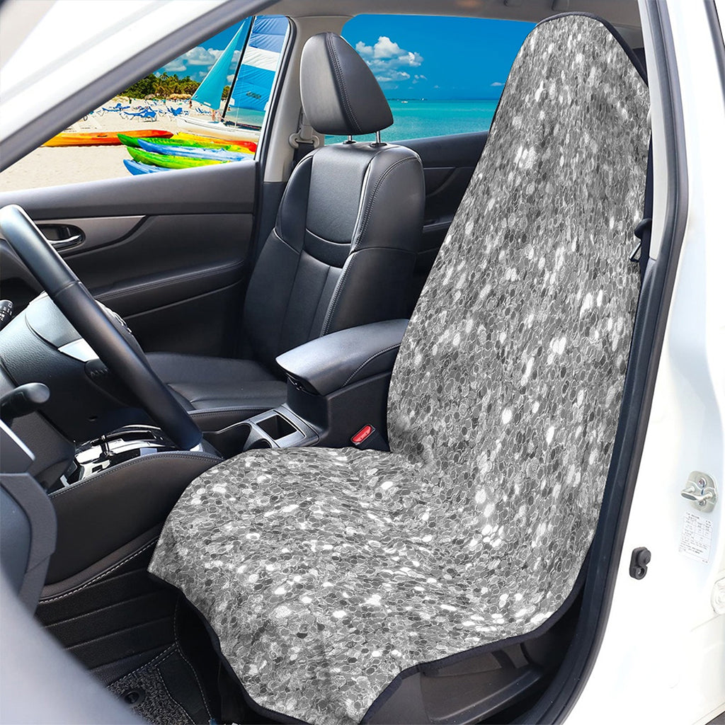 Silver (NOT Real) Glitter Print Waterproof Car Seat Cover