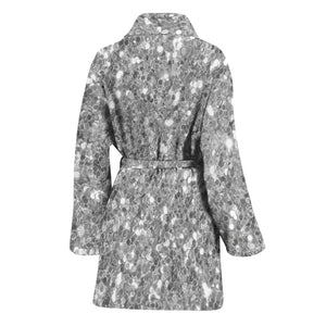 Silver (NOT Real) Glitter Print Women's Bathrobe