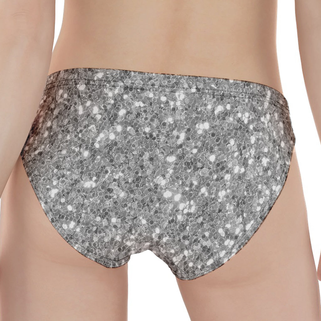 Silver (NOT Real) Glitter Print Women's Panties