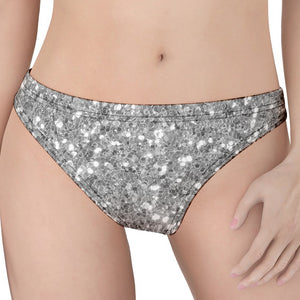 Silver (NOT Real) Glitter Print Women's Thong