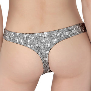 Silver (NOT Real) Glitter Print Women's Thong