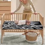 Silver Samurai Mask Print Baby Crib Sheet