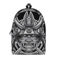 Silver Samurai Mask Print School Backpack
