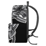 Silver Samurai Mask Print Backpack
