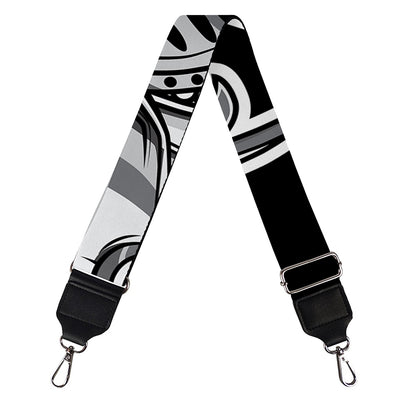 Silver Samurai Mask Print Bag Strap