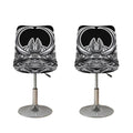 Silver Samurai Mask Print Bar Stool Covers