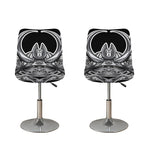 Silver Samurai Mask Print Bar Stool Covers