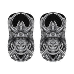 Silver Samurai Mask Print Bar Stool Covers