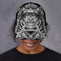 Silver Samurai Mask Print Baseball Cap