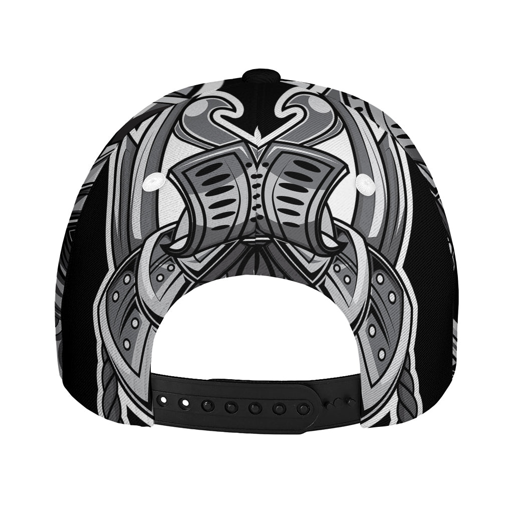 Silver Samurai Mask Print Baseball Cap