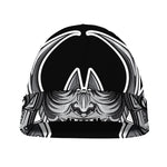 Silver Samurai Mask Print Beanie