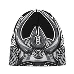 Silver Samurai Mask Print Beanie