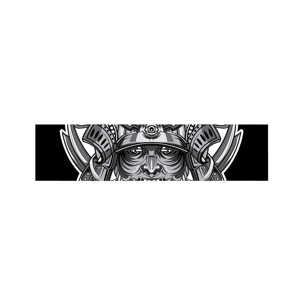 Silver Samurai Mask Print Bed Runner