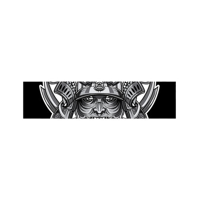 Silver Samurai Mask Print Bed Runner