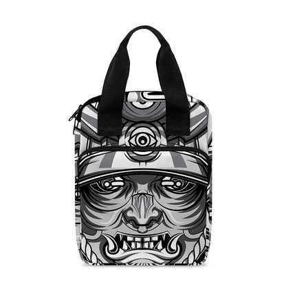 Silver Samurai Mask Print Bible Tote Bag