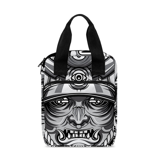 Silver Samurai Mask Print Bible Tote Bag