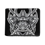 Silver Samurai Mask Print Bifold Wallet