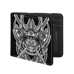 Silver Samurai Mask Print Bifold Wallet