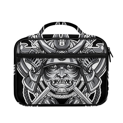 Silver Samurai Mask Print Briefcase Bible Bag