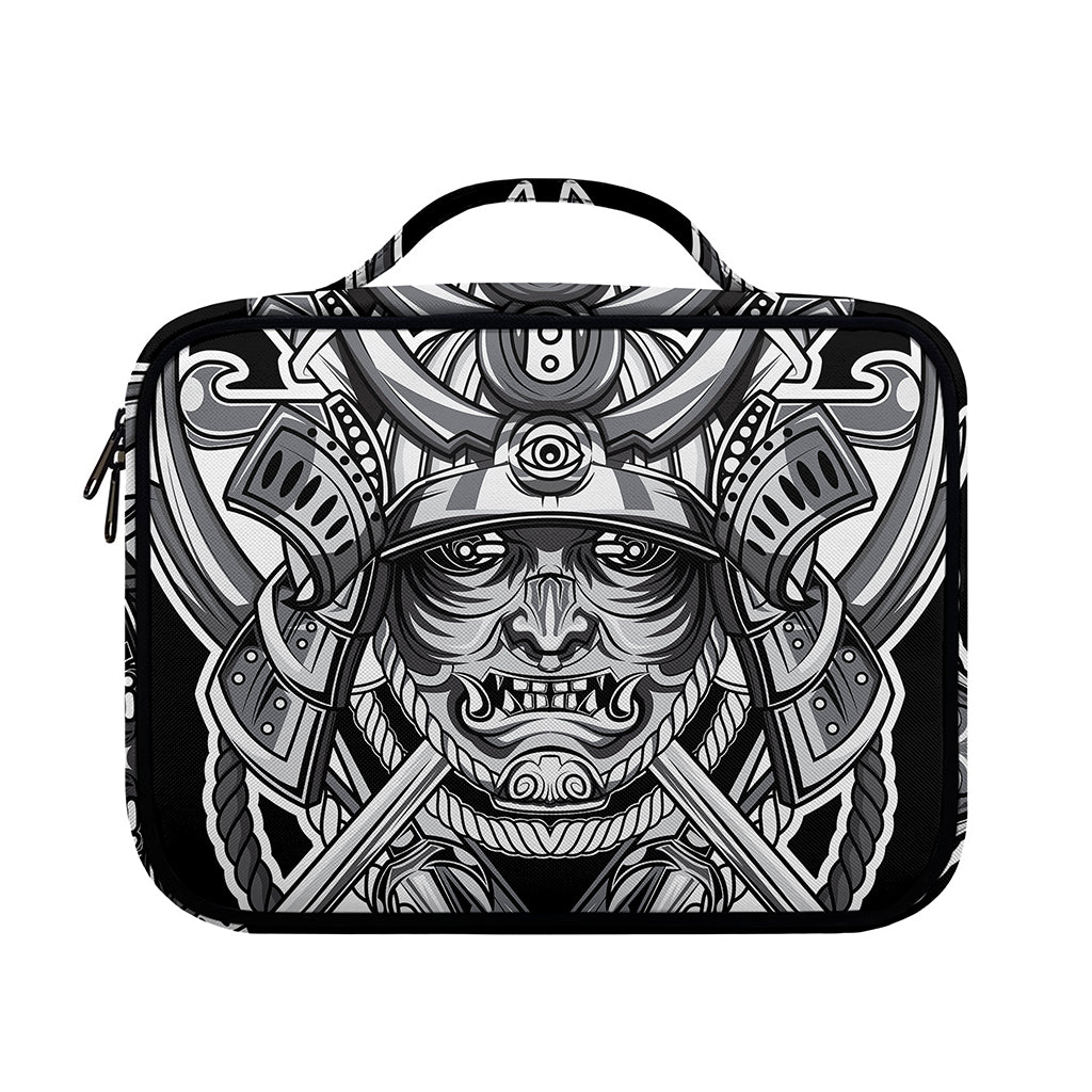 Silver Samurai Mask Print Briefcase Bible Bag