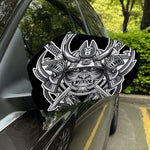 Silver Samurai Mask Print Car Side Mirror Covers