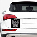 Silver Samurai Mask Print Car Sticker