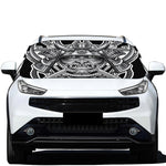 Silver Samurai Mask Print Car Windshield Snow Cover