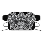 Silver Samurai Mask Print Car Windshield Snow Cover