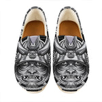 Silver Samurai Mask Print Casual Shoes
