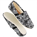 Silver Samurai Mask Print Casual Shoes