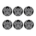 Silver Samurai Mask Print Coaster Set