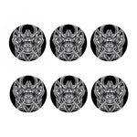 Silver Samurai Mask Print Coaster Set