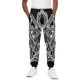 Silver Samurai Mask Print Cotton Sweatpants