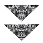 Silver Samurai Mask Print Dog Bandana